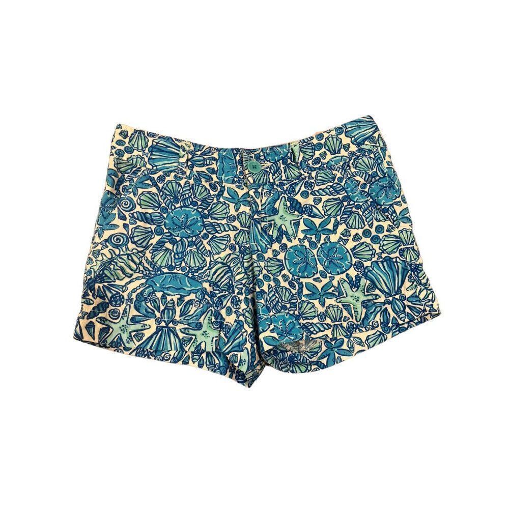 Lilly Pulitzer Callahan Shorts Sailors Valentine Seashell Shorts Shorley Blue 00